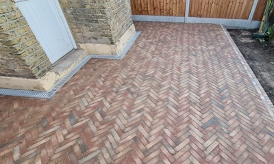 Mixt Bexhill clay pavers: Durable, stylish patio, enhancing your home's exterior charm.
