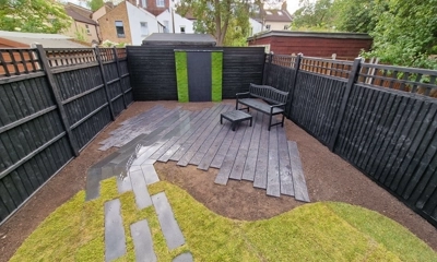 Clasic millboard decking in a London garden