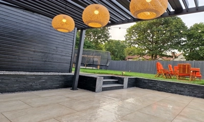 Imperial Black Slate Cladding transforms walls with sleek, timeless elegance.