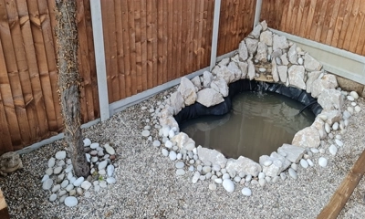 a garden pond with waterfall feature provides a focal point that can really transform your outdoor space.